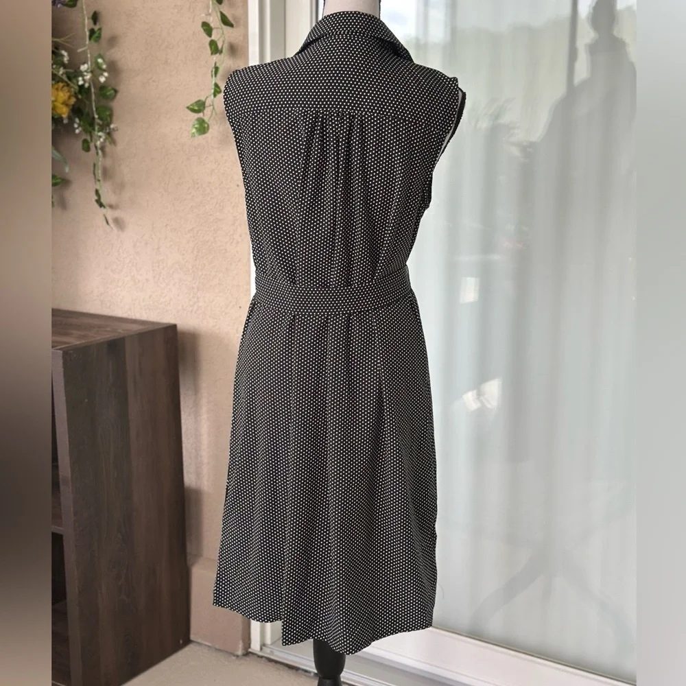 NWOT NY Collection Sleeveless Point Collar Self Belted Shirt Dress - Picture 10 of 10